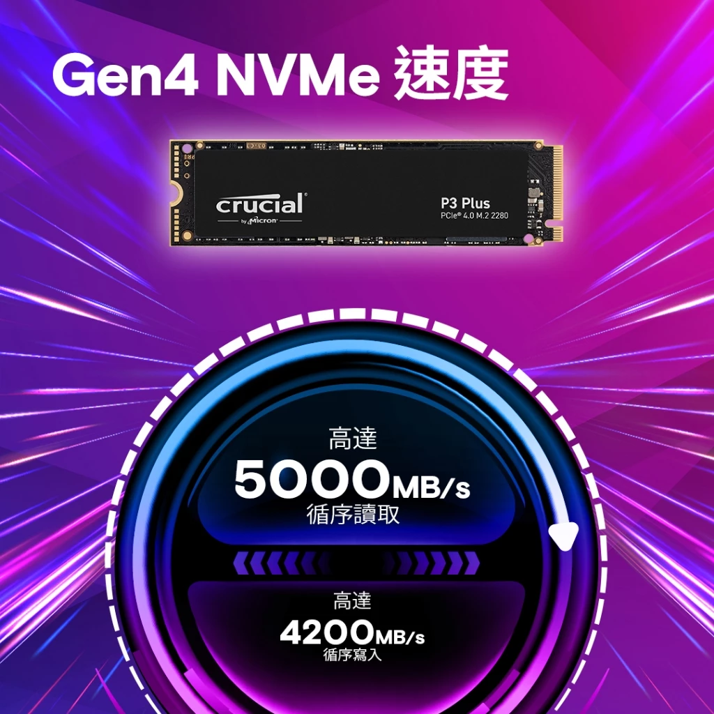 Crucial 美光 P3 Plus 500GB PCIe M.2 2280 SSD