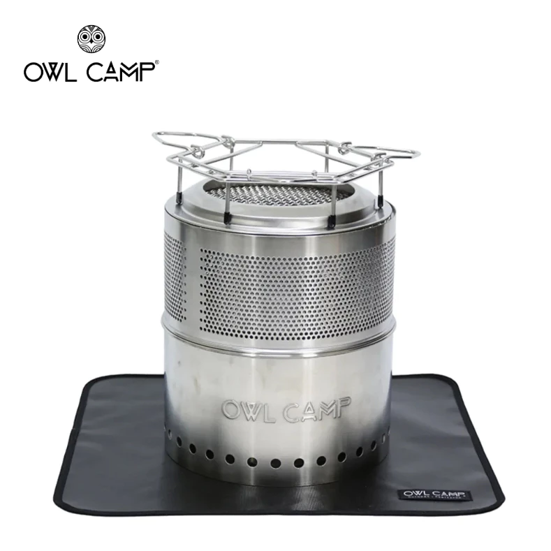 Owl Camp 森林火炬 焚火爐【綠色工場】黑化限定版 升炭器 不鏽鋼炊事火爐 焚火台 附收納袋、防火墊 升火器具
