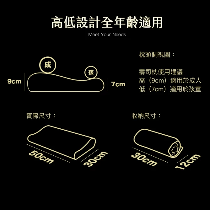 捲捲舒 壽司枕 Lite-波浪型【綠色工場】台灣製 露營枕 居家枕頭 露營枕 記憶枕 睡枕 枕頭 附專利壽司皮 透氣枕心