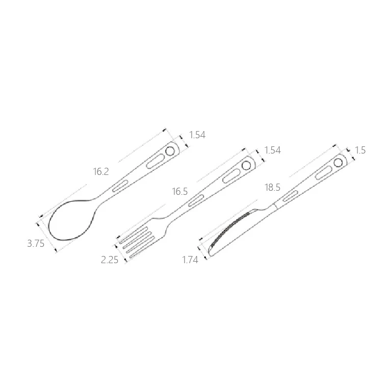 【綠色工場】鎧斯Keith Ti5310 多功能_純鈦刀叉湯匙攜帶套組 (附收納袋) 18cm 鈦餐具 刀子 湯匙 叉子