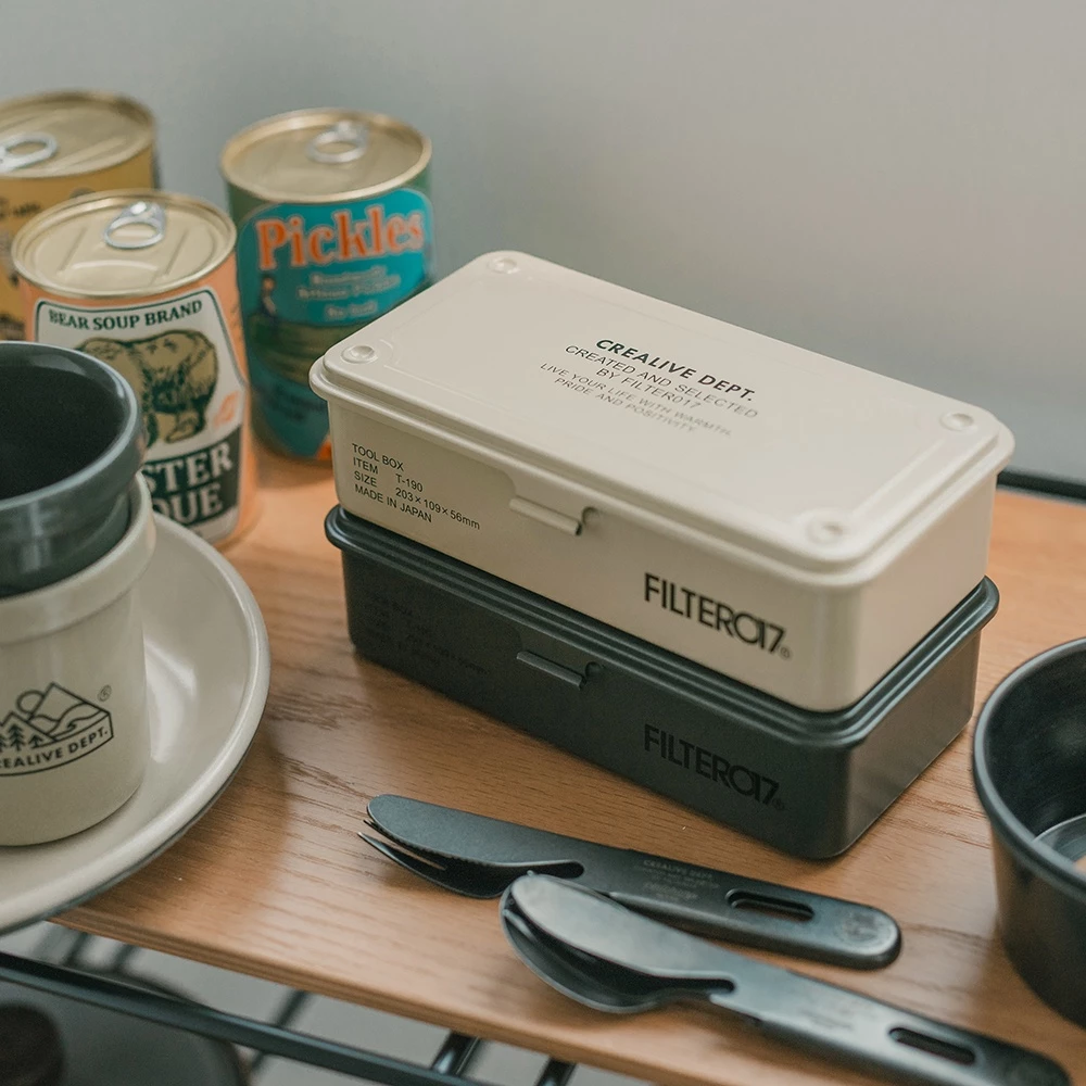 【綠色工場】日本製Filter017 x TOYO Tool Box T-190日製層疊收納盒(軍綠 /卡其)鐵盒