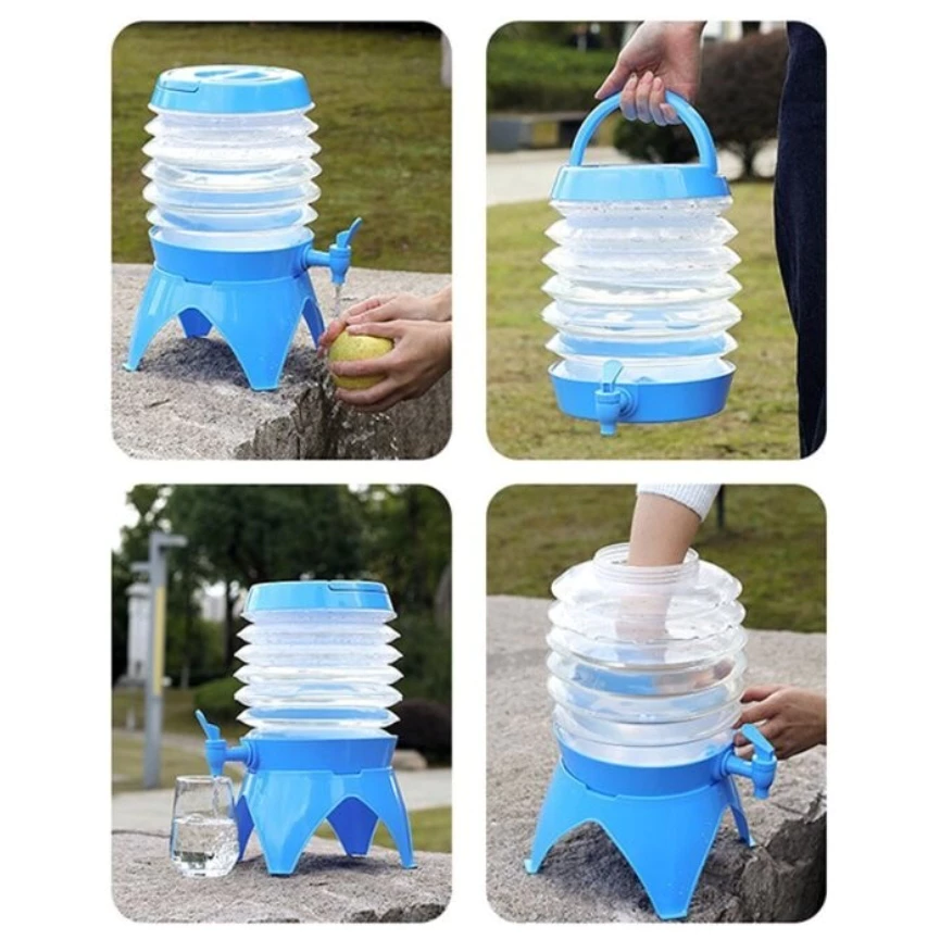 折疊伸縮水桶 5.5L【綠色工場】摺疊水桶 儲水桶 摺疊水桶 儲水桶 水桶 便攜水桶