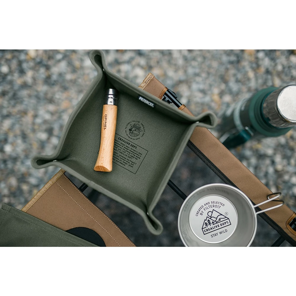 【綠色工場】Filter017 米斯獾上蠟帆布旅行托盤 軍風軍綠 小收納盒 置物盒 露營美學 野營 登山