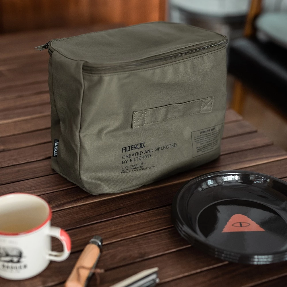 【綠色工場】Filter017 Waxed Canvas Soft Box 上蠟帆布立體收納袋 軍風軍綠 裝備袋 露營