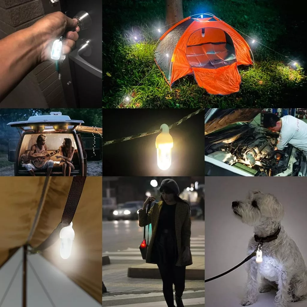 DOKEEP 迷你LED露營【綠色工場】燈小燈全配包-黃/白光 小夜燈 青蛙燈 散步燈 防水燈 寵物燈 警示燈