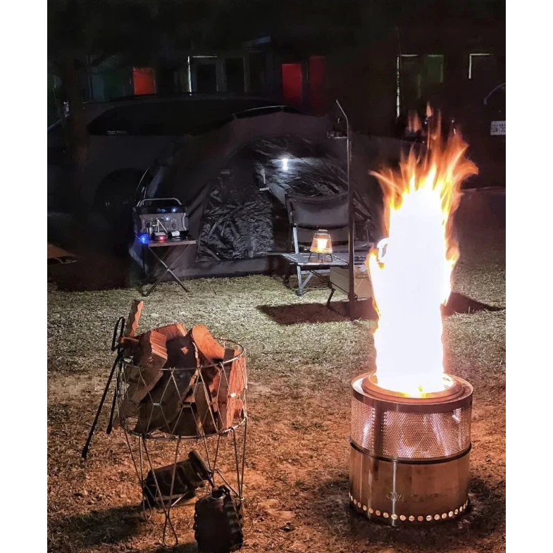 Owl Camp 森林火炬 焚火爐【綠色工場】黑化限定版 升炭器 不鏽鋼炊事火爐 焚火台 附收納袋、防火墊 升火器具