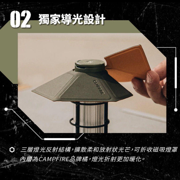 CAMPFIRE LH1露營燈【綠色工場】照明燈 小夜燈 LED燈 塔燈 附專用磁吸燈罩 達哥推薦