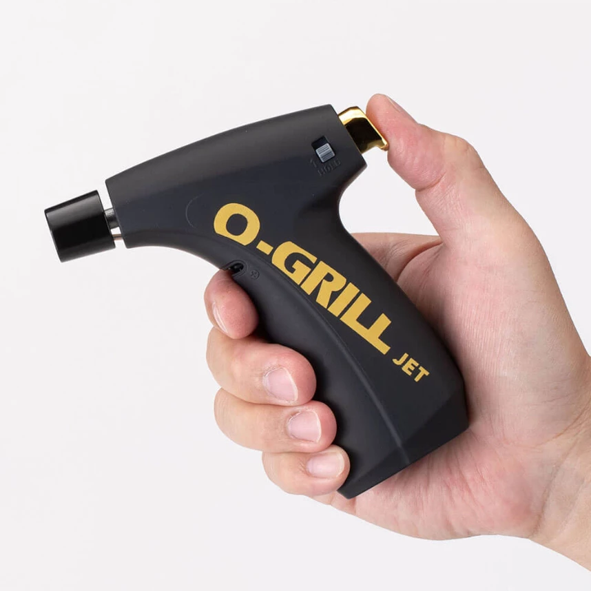 O-Grill 輕便防風瓦斯噴槍【綠色工場】GJ-360 打火機 可回充 電子點火 1300°C藍色火焰 特仕黑