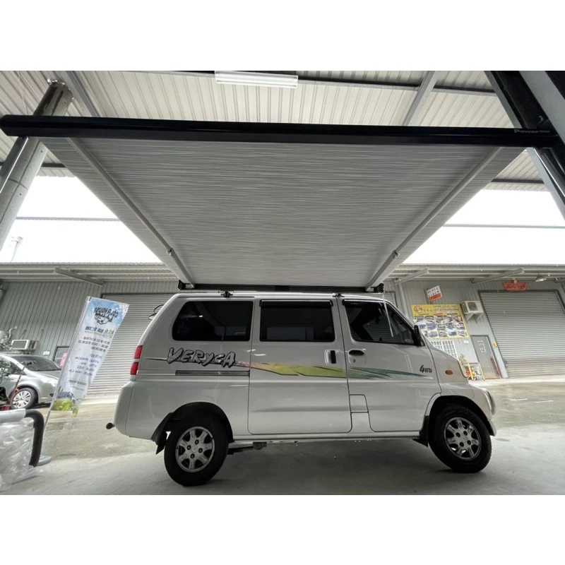 TIMEBOX 黑化版手搖車邊帳【綠色工場】TB-06-2520 搖桿式 手搖車邊帳篷 車邊天幕 客廳帳 天幕帳