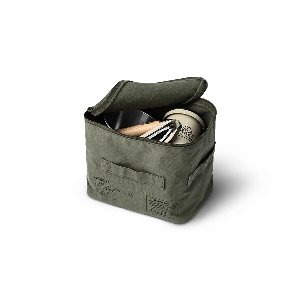 【綠色工場】Filter017 Waxed Canvas Soft Box 上蠟帆布立體收納袋 軍風軍綠 裝備袋 露營