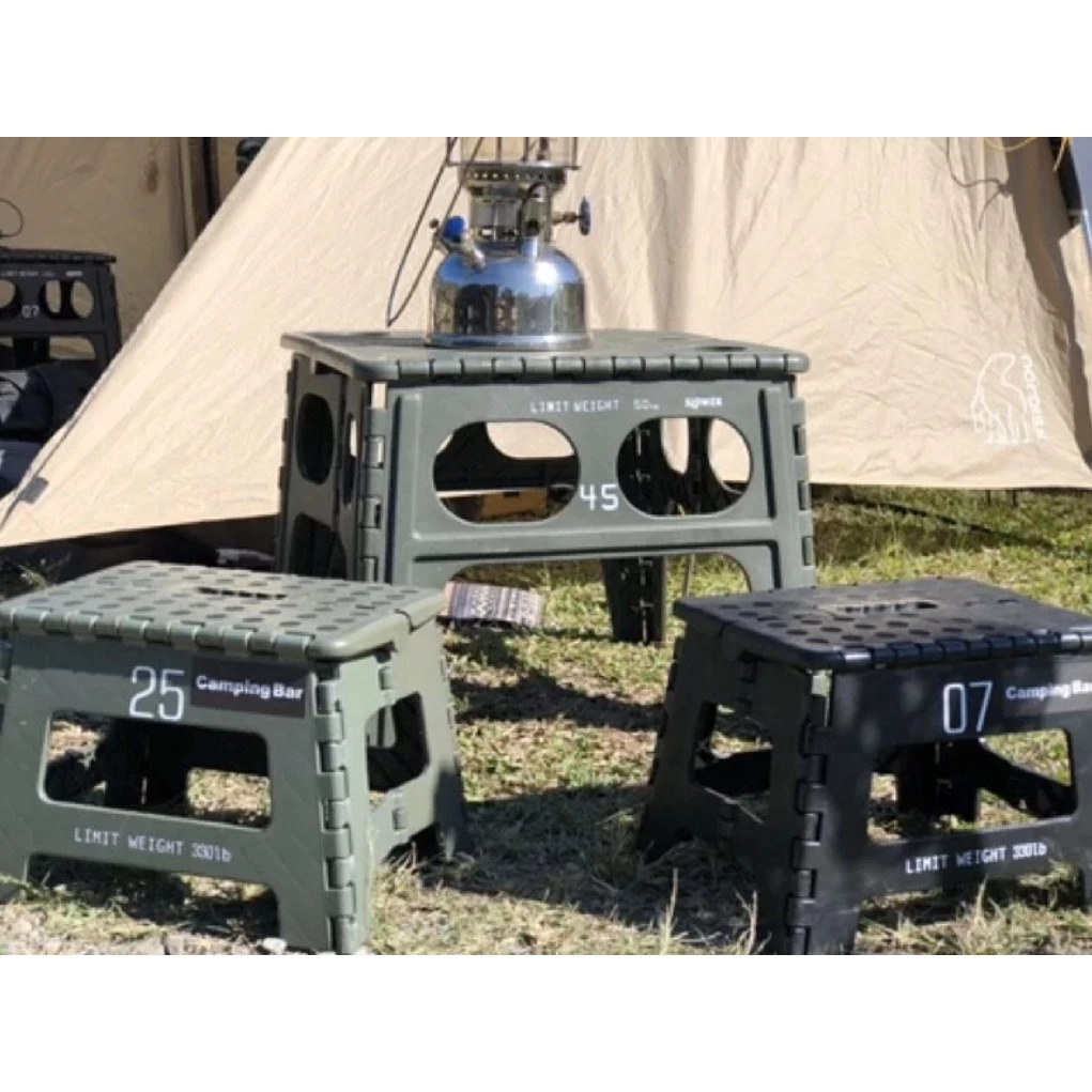 Camping Bar 22cm工業風折凳（買一送一）【綠色工場】小椅 摺疊凳 摺疊椅 板凳 露營 戶外 野營
