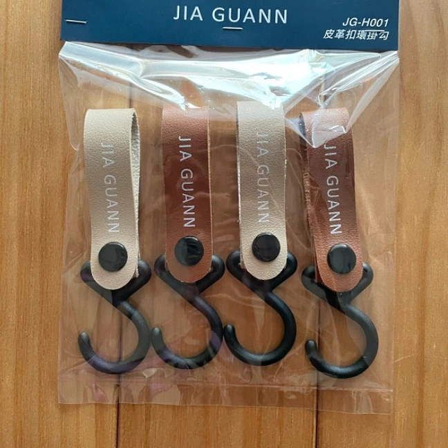 JG Outdoor 皮革扣環掛勾(4入組) 【綠色工場】皮革掛鈎 勾環 扣環 掛環 吊勾 台灣製