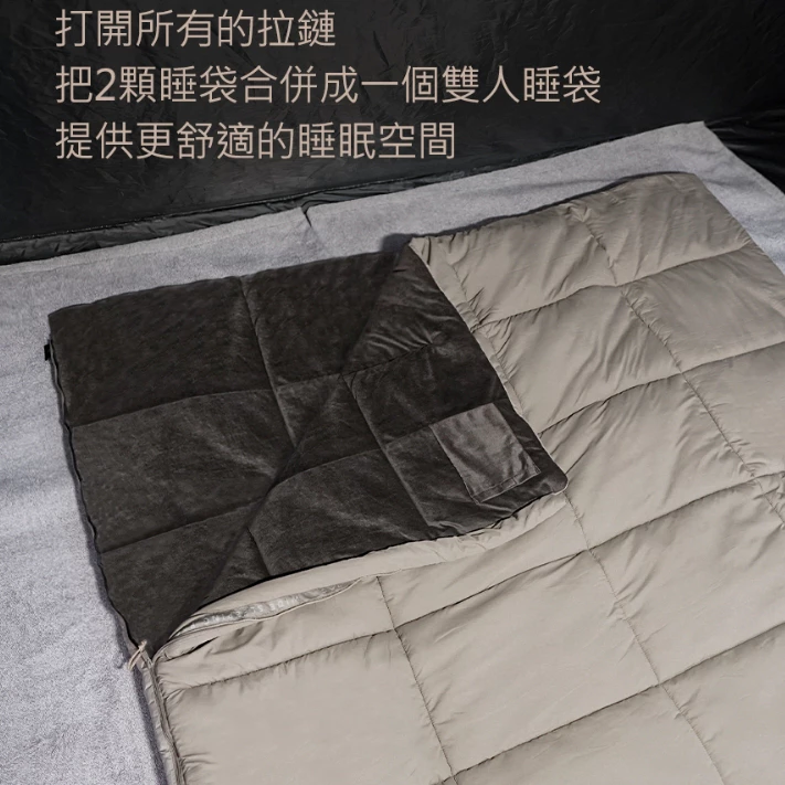 KAZMI KZM 柔舒睡袋 【綠色工場】單人睡袋 可拼接 四季用睡袋 適用溫度-5°C 填充聚酯纖維2200g