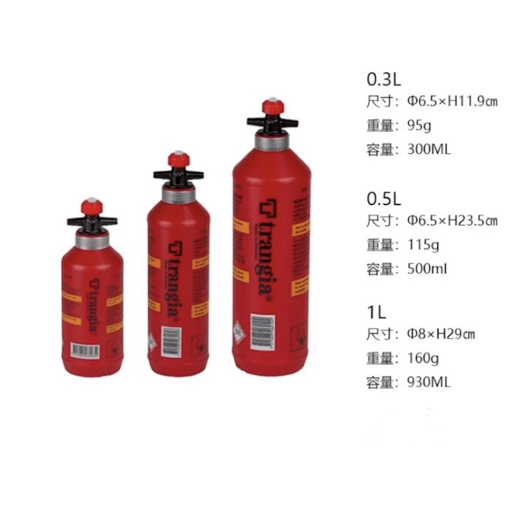 Trangia Fuel Bottle 燃料瓶 (經典紅) 【綠色工場】瑞典製 酒精瓶 油瓶 汽油瓶 煤油瓶