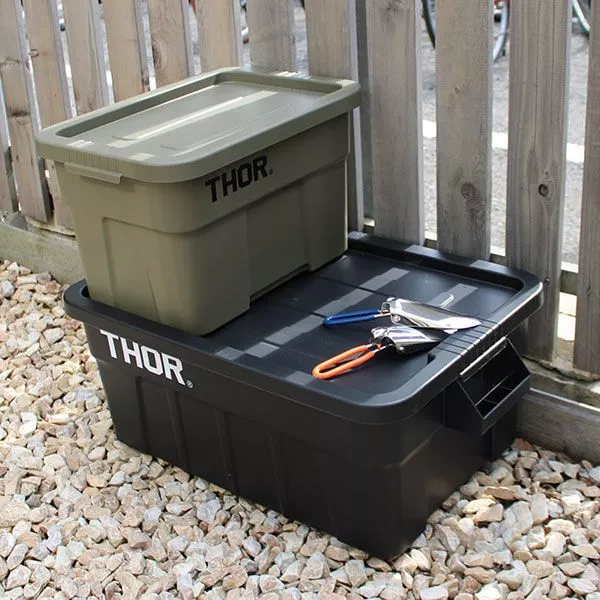 THOR 日本限定 Large Totes With Lid 22L 多功能層疊方形收納箱【綠色工場】收納箱 置物箱