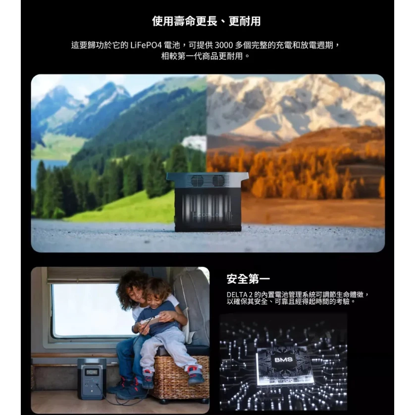 EcoFlow Delta 2 儲能電源【綠色工場】公司貨保固五年 行動電源 磷酸鋰鐵電池 電力站