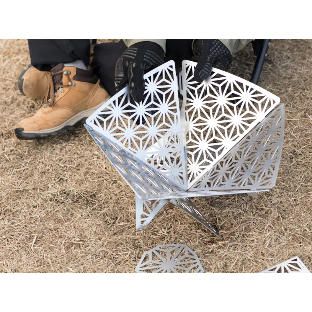 S’more 和柄麻葉紋焚火台【綠色工場】不鏽鋼材質 柴火爐 烤架 柴爐 柴燒爐 取暖爐 焚火台 焚火