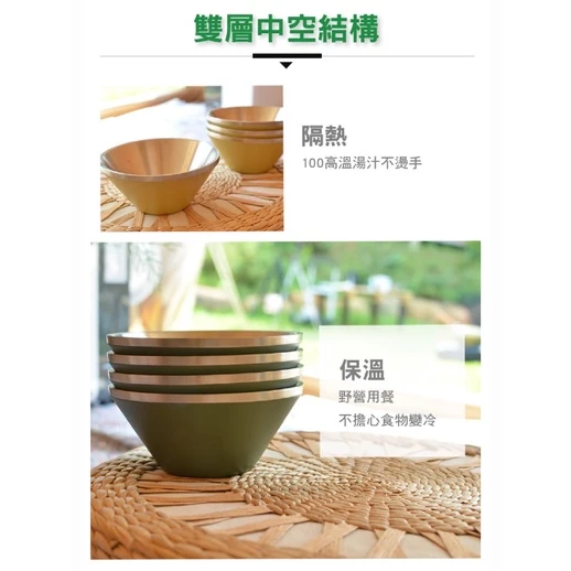 【綠色工場】仙德曼 SADOMAIN 雙層304不鏽鋼笠形碗(4入)附網袋 露營碗 收納碗 不鏽鋼碗 餐碗