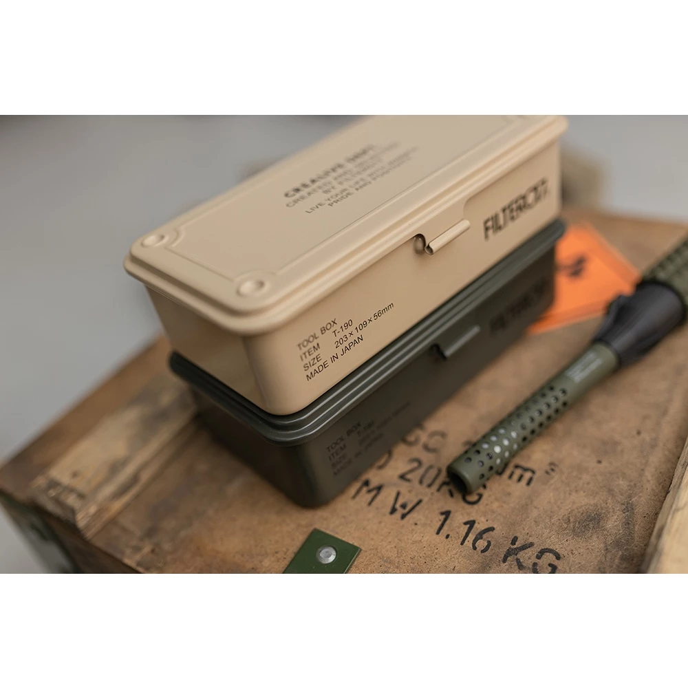【綠色工場】日本製Filter017 x TOYO Tool Box T-190日製層疊收納盒(軍綠 /卡其)鐵盒