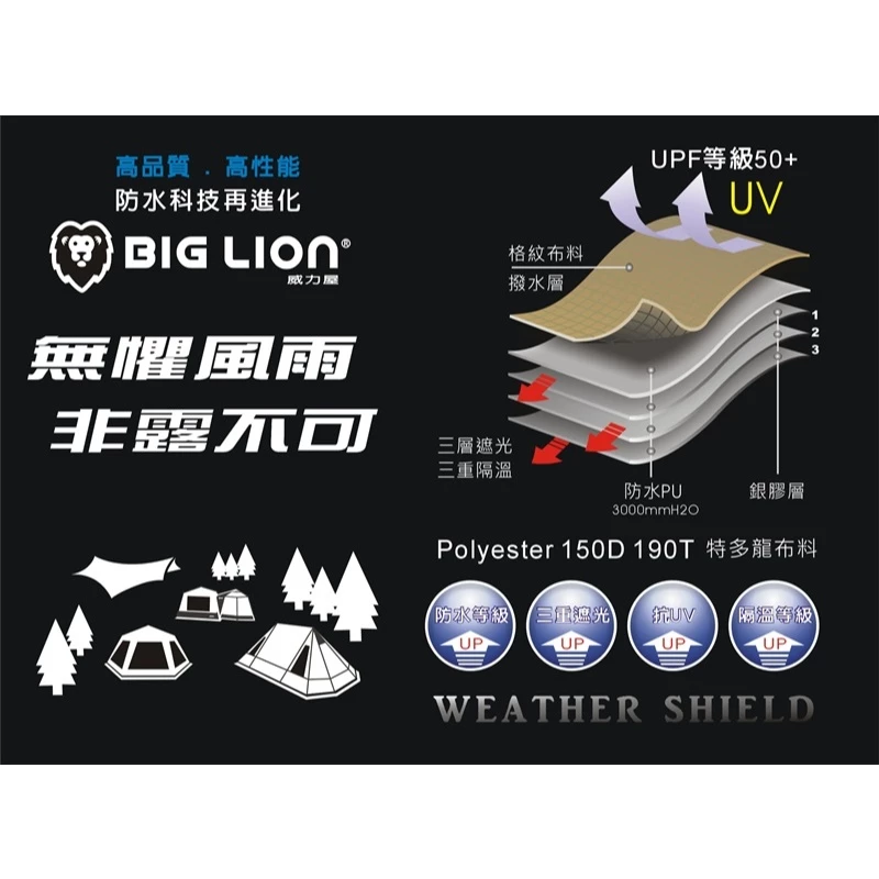 威力屋 摩卡300KING (銀膠)【綠色工場】別墅帳篷 多人帳篷 速搭帳 四季帳 一房一廳 露營帳篷 快速帳 台灣製