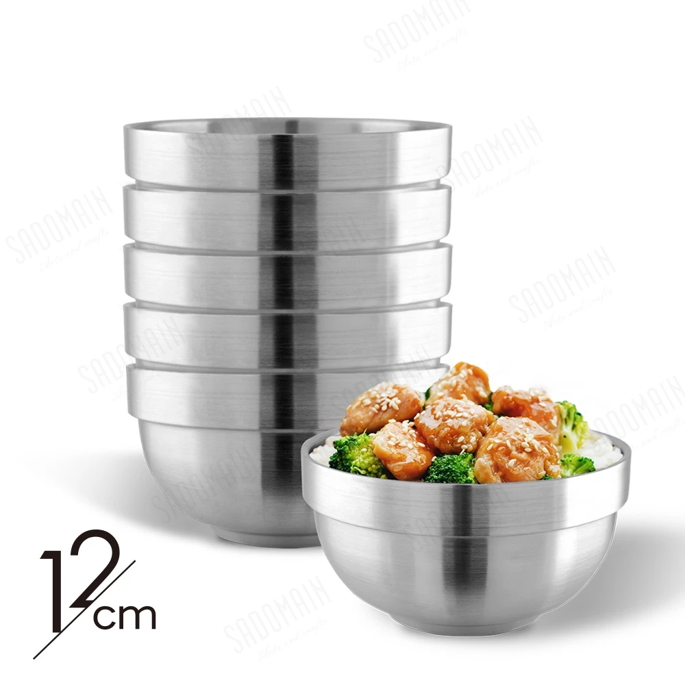 仙德曼 316不鏽鋼雙層碗12cm(6入)【綠色工場】Sadomain 露營碗 飯碗 湯碗 雙層隔熱 台灣製 防摔碗