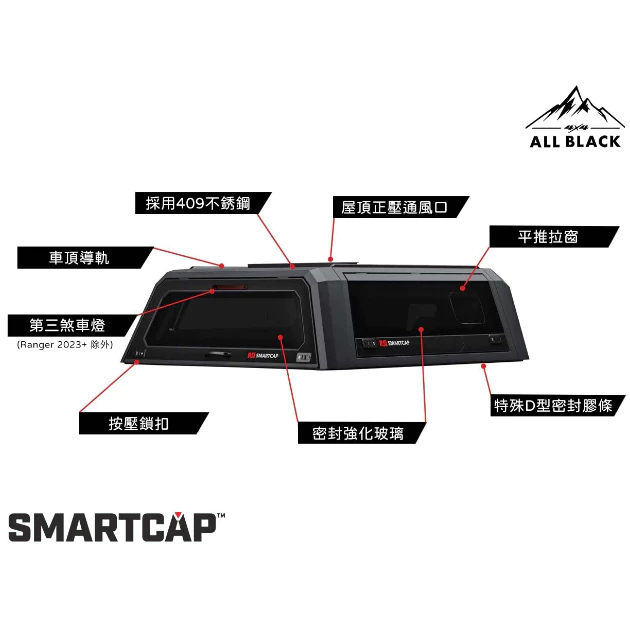 SMARTCAP 運動版高蓋 ranger T9 T8【綠色工場】不鏽鋼高蓋 皮卡高蓋 後斗蓋 皮卡改裝 Pickup