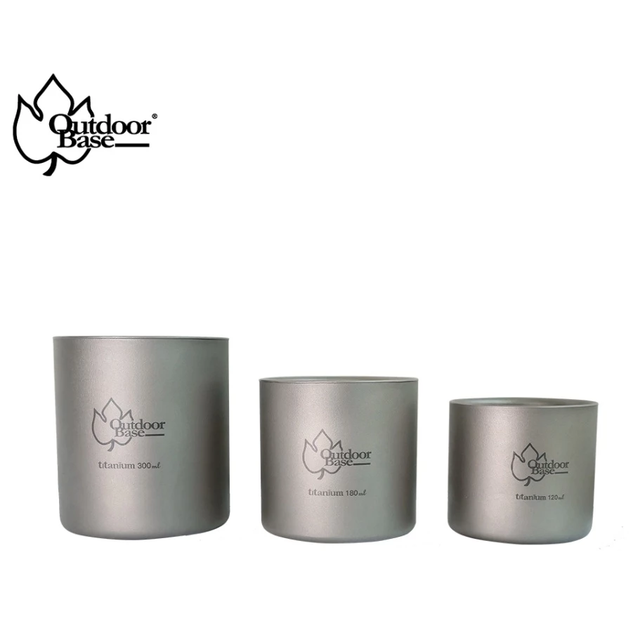 【綠色工場】Outdoorbase 野夫炊煙 ❗三入❗隨行鈦杯套組 鈦杯 馬克杯 水杯 茶杯 鈦金屬 露營杯 野營登山