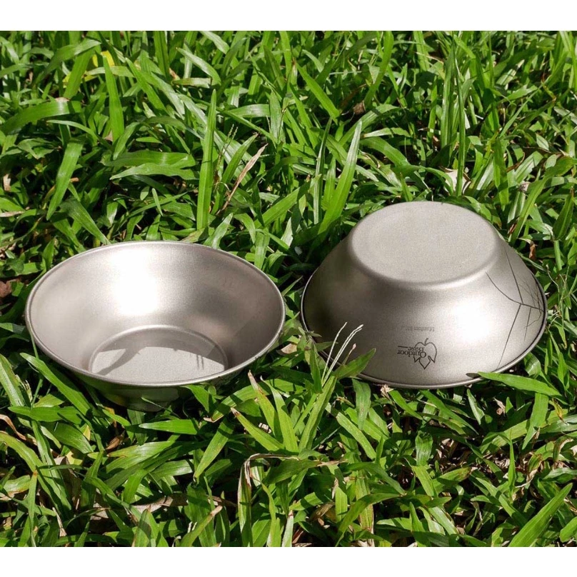 【綠色工場】Outdoorbase 野夫炊煙 單層純鈦野炊盤 鈦碗 飯碗 摺疊碗 收納碗 露營碗 鈦金屬 露營 野營登山