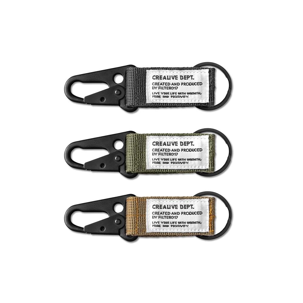 【綠色工場】Filter017 Military Keychain 軍用勾扣鑰匙圈 軍風D扣 扣環 金屬扣 軍綠/黑/沙