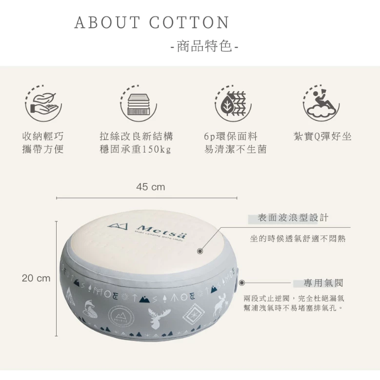 【綠色工場】Metsä 米特薩 雲朵小圓墊 |獨家專利 Spider Web 結構設計| 梳妝椅 床邊桌 坐墊 眠月
