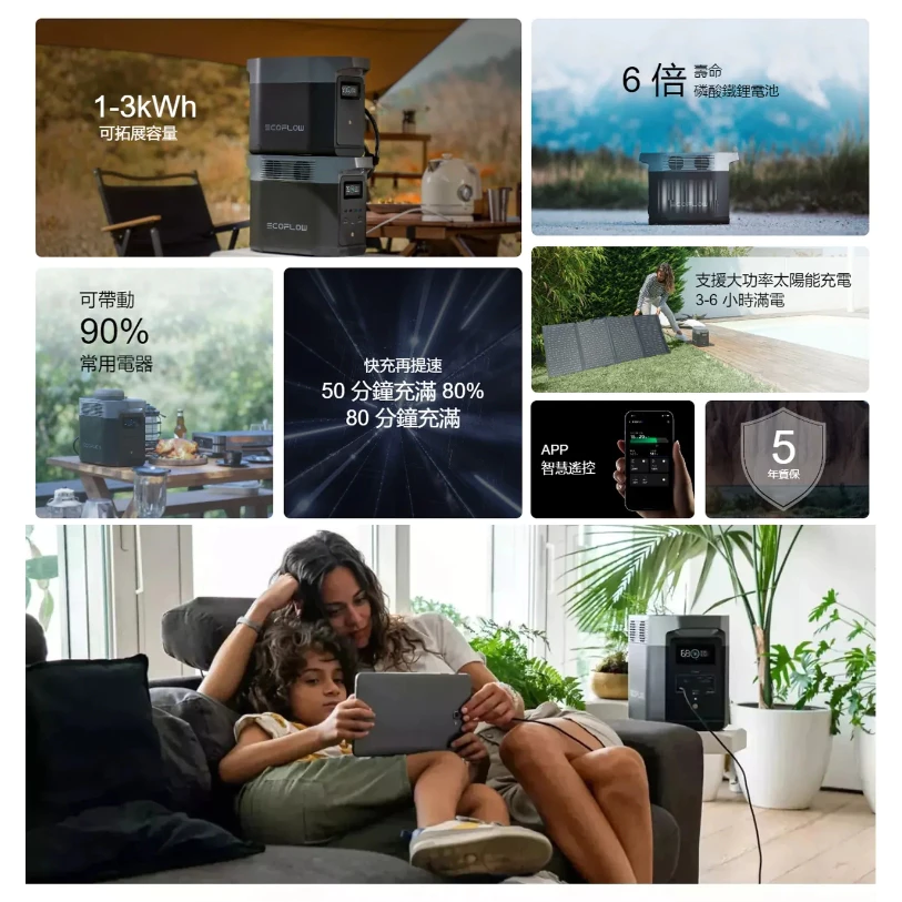 EcoFlow Delta 2 儲能電源【綠色工場】公司貨保固五年 行動電源 磷酸鋰鐵電池 電力站