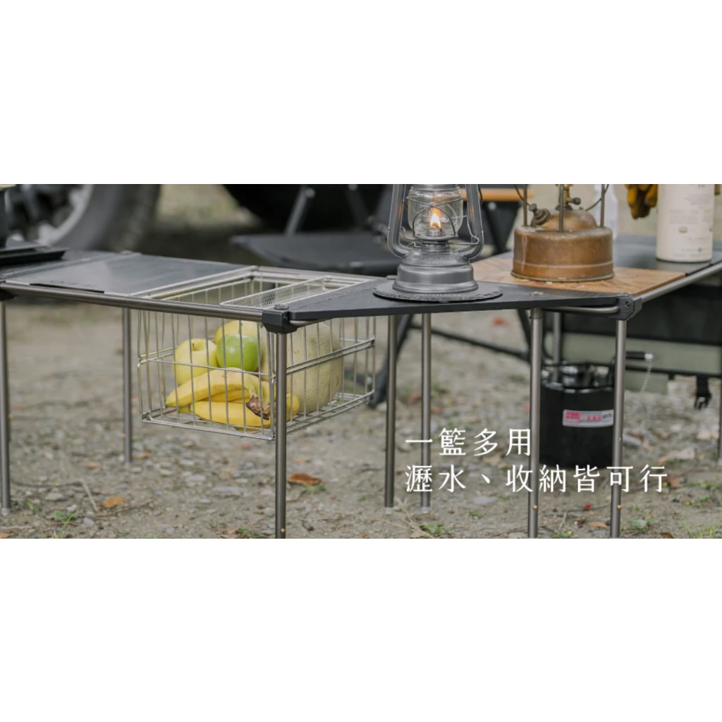 Offline不鏽鋼摺疊籃【綠色工場】IGT一單位 摺疊瀝水藍 附刀叉淺籃 可折疊 304不鏽鋼 IGT配件
