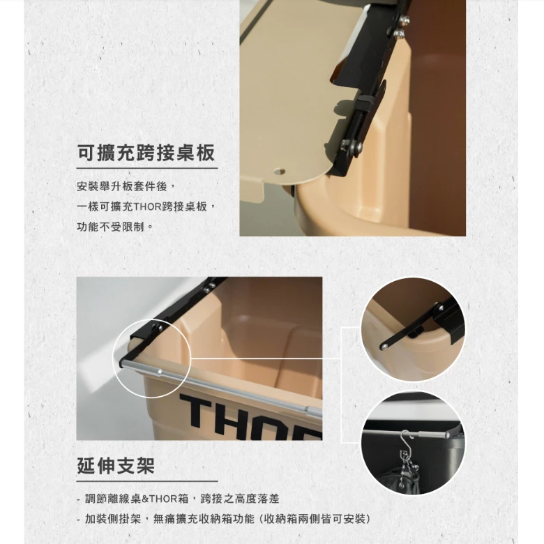 Offline 舉升蓋套件/掛架【綠色工場】Thor箱專用 索爾箱 舉升套件 THOR 53/75L 附收納袋 S掛勾