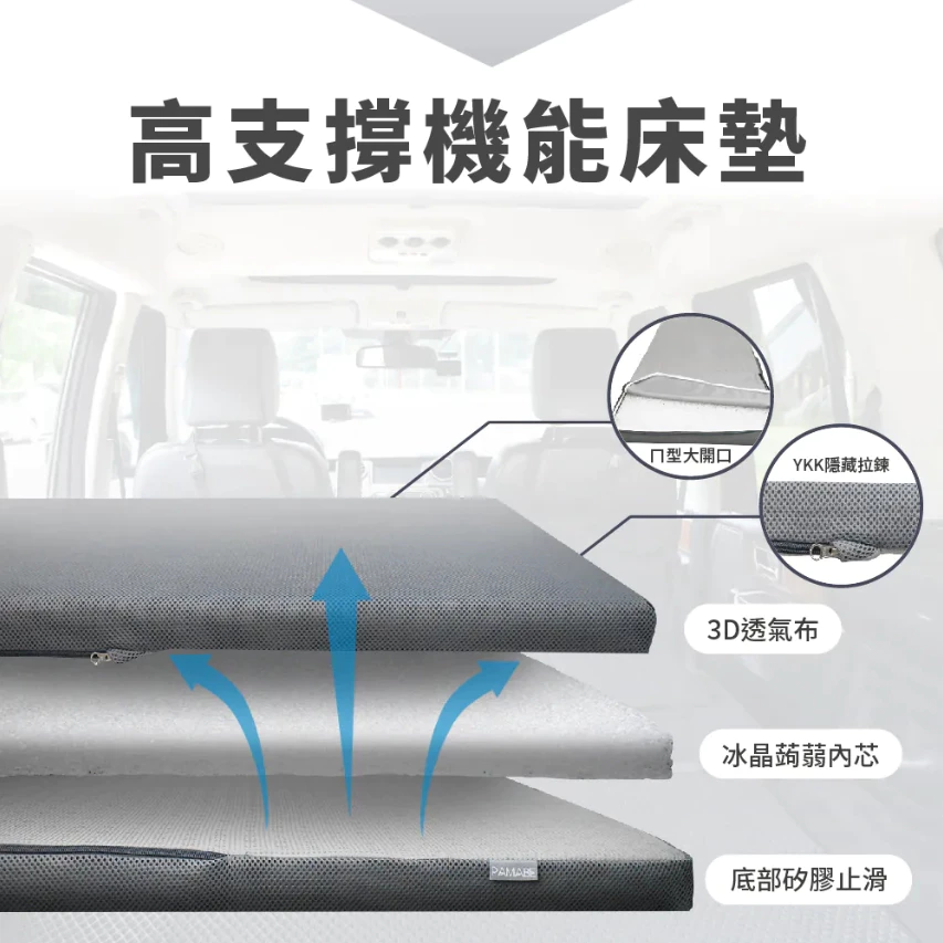 PAMABE outdoor 車泊露營床墊【綠色工場】車中床 車宿床墊 露營睡墊 車泊床墊 冰晶蒟蒻 可客製尺寸