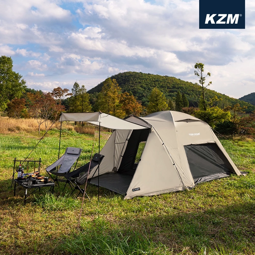 【綠色工場】新帳上市 KAZMI KZM TIER 提爾帳~HOT~沙色 四人帳 戶外帳 簡易帳 多功能帳 露營帳篷