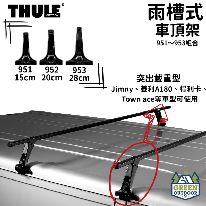 【綠色工場】菱利 A180專用951雨槽式車頂架 橫桿 A180 TownAce 得利卡