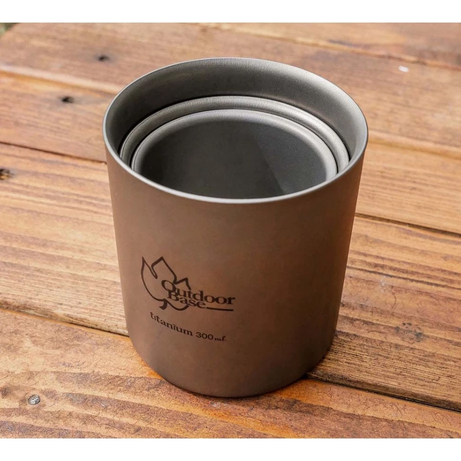 【綠色工場】Outdoorbase 野夫炊煙 ❗三入❗隨行鈦杯套組 鈦杯 馬克杯 水杯 茶杯 鈦金屬 露營杯 野營登山