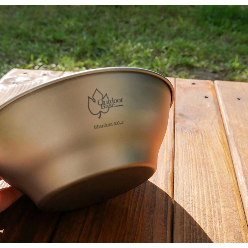 【綠色工場】Outdoorbase 野夫炊煙 單層純鈦野炊盤 鈦碗 飯碗 摺疊碗 收納碗 露營碗 鈦金屬 露營 野營登山