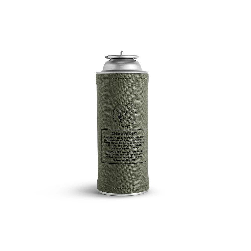 【綠色工場】Filter017 上蠟帆布卡式瓦斯罐套 軍風軍綠 卡式爐 瓦 斯斯爐 高山爐 蜘蛛爐 高功率爐 露營 野營