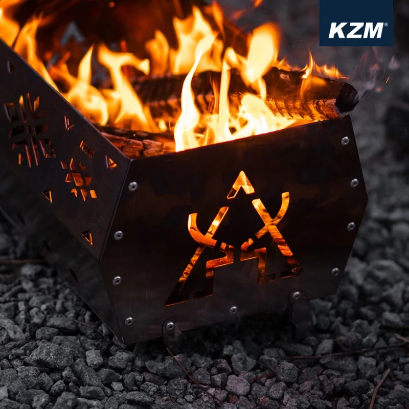 【綠色工場】KAZMI KZM 不鏽鋼六角焚火台 燒烤架 烤肉爐 烤架 柴爐 柴燒爐 取暖爐 (K21T3G03)