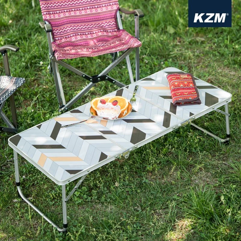 【綠色工場】KAZMI KZM 輕量三折合野餐桌 (K9T3U008) 摺疊桌 露營小桌 帳內桌 收納桌 輕巧桌