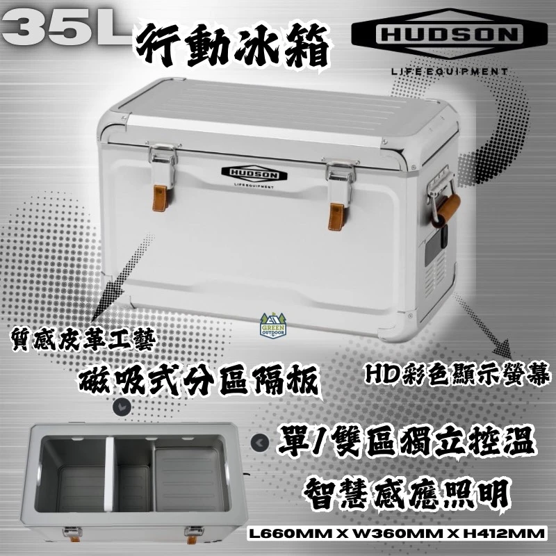 <早鳥預購價，再贈專屬冰箱架>【Hudson】MARK-35 雙溫雙槽行動冰箱