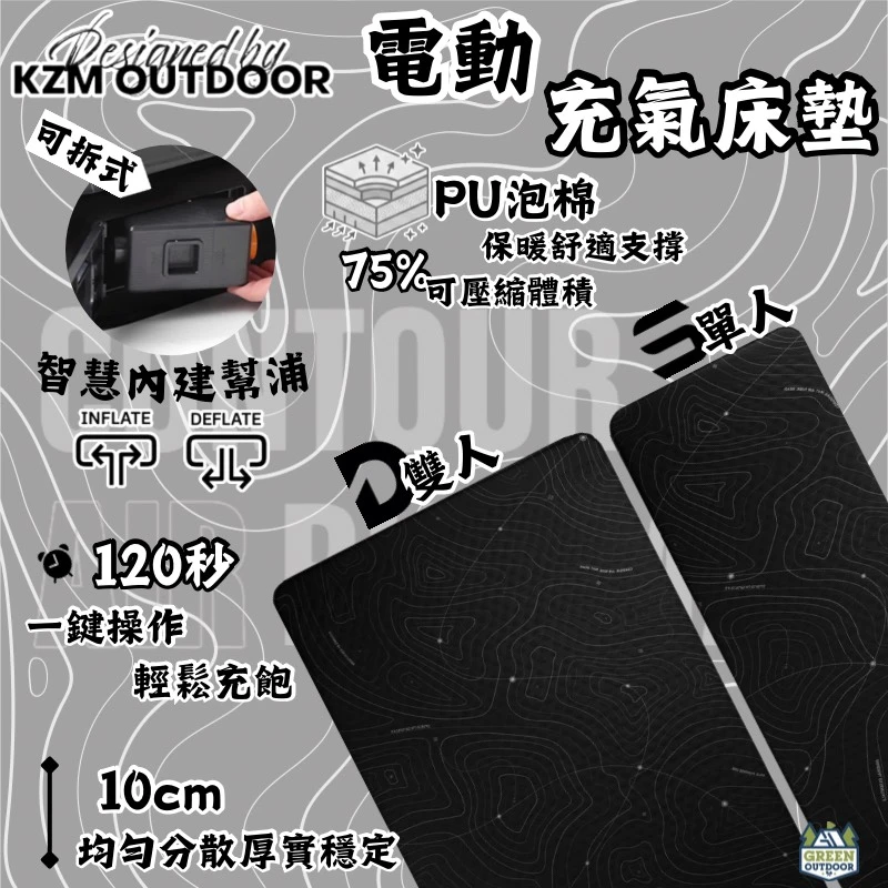 【KZM】 3D TPU 電動充氣單人床墊
