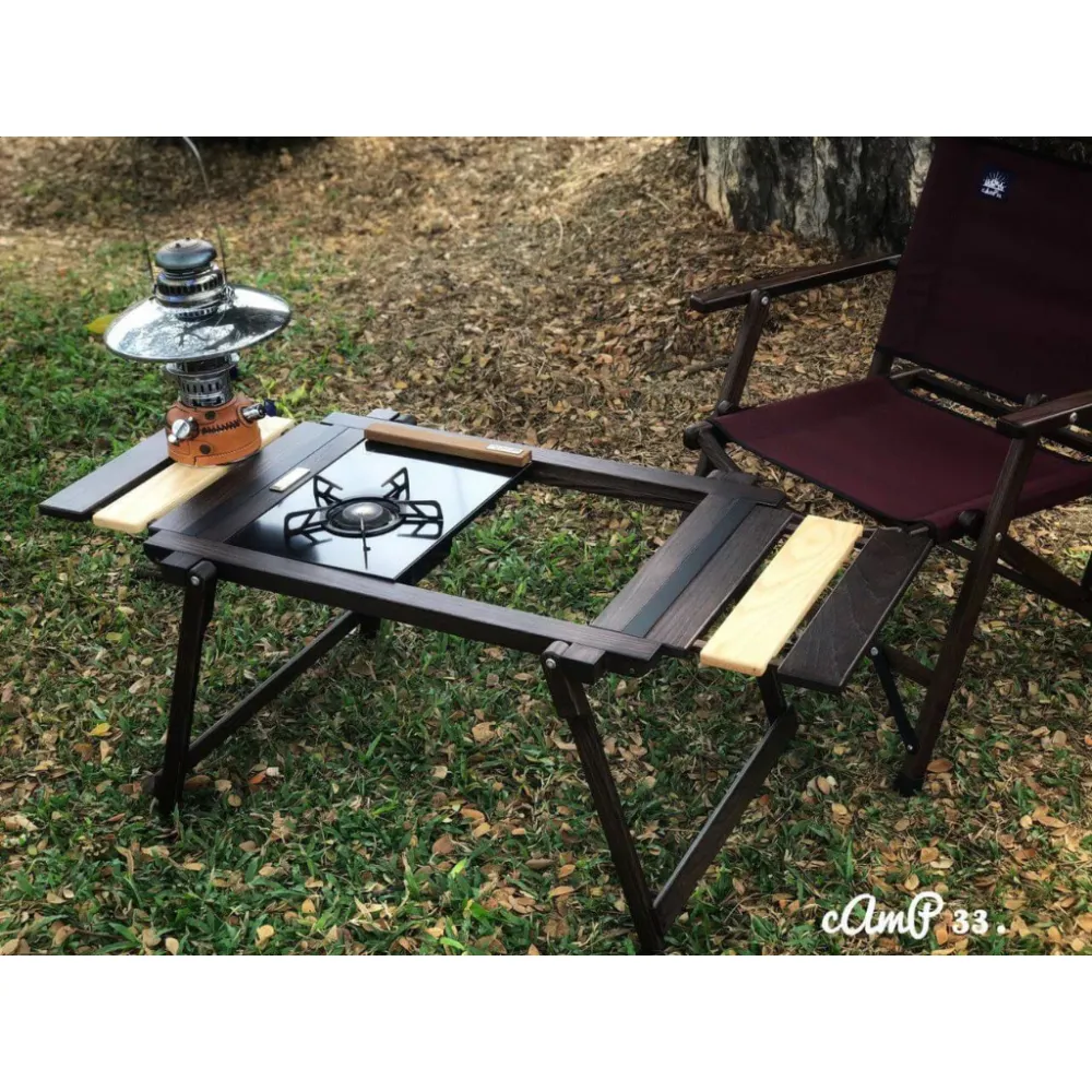 【綠色工場】cAmP33 森林女神二代木桌 實木桌 多功能桌 手工木桌 蛋捲桌 露營木桌 收納桌 摺疊桌 台灣製
