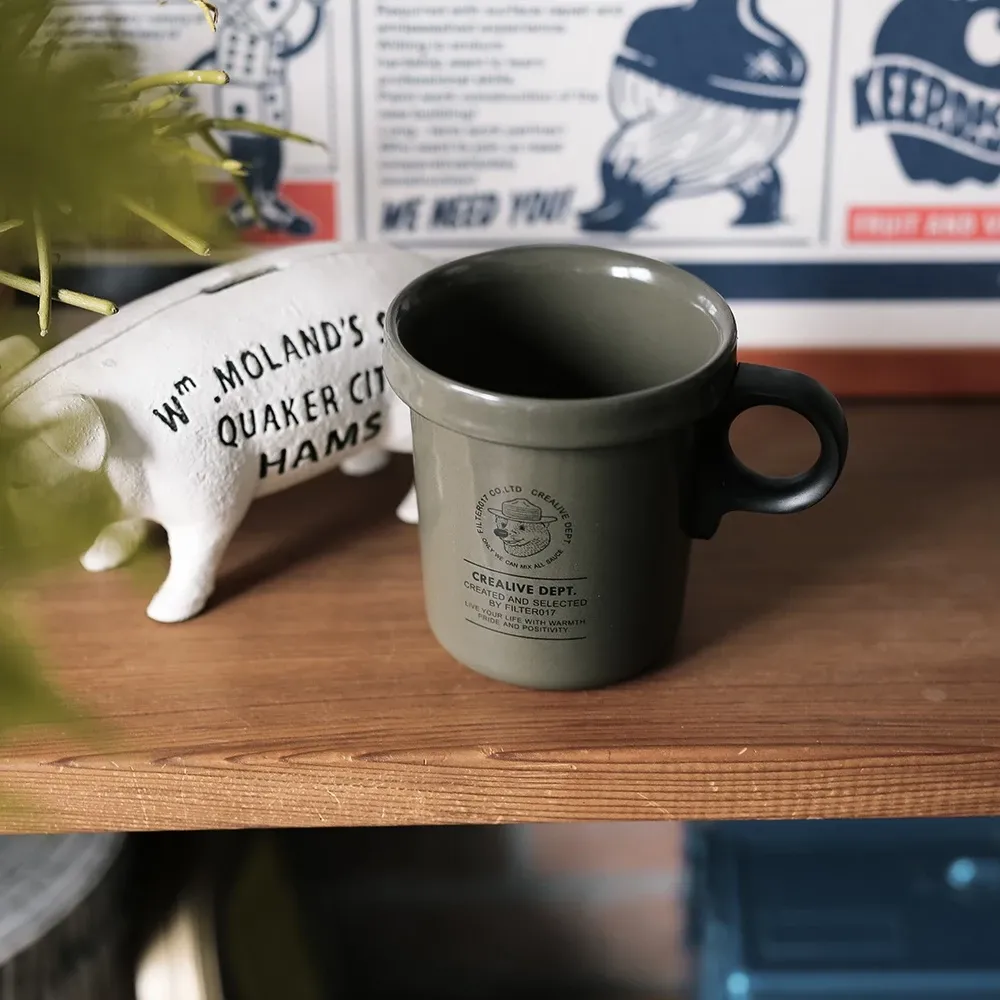 【綠色工場】Filter017 x ovject Enamel Hook Mug 聯名搪瓷琺瑯杯 軍風 水杯 馬克杯