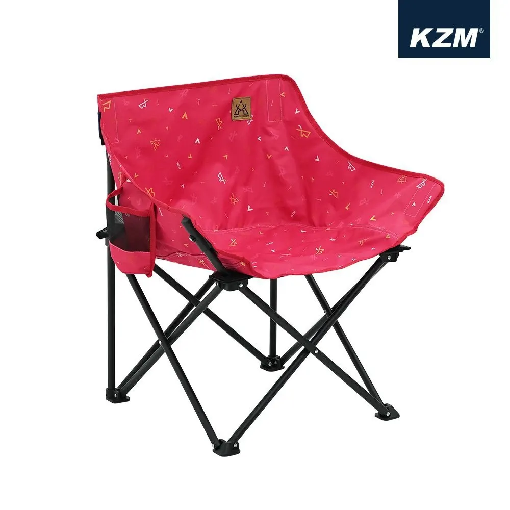 【綠色工場】KAZMI KZM 印花休閒折疊椅(桃紅色) 休閒椅 涼椅 收納椅 露營椅 兒童椅 (K20T1C018)