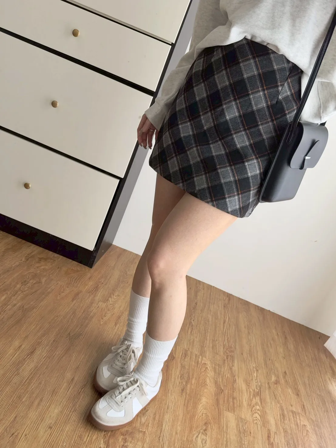 格子短褲裙