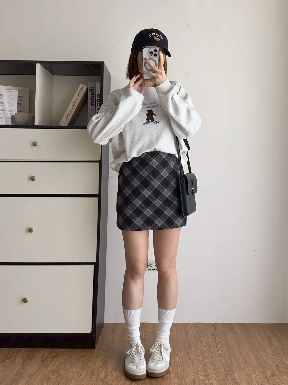 格子短褲裙