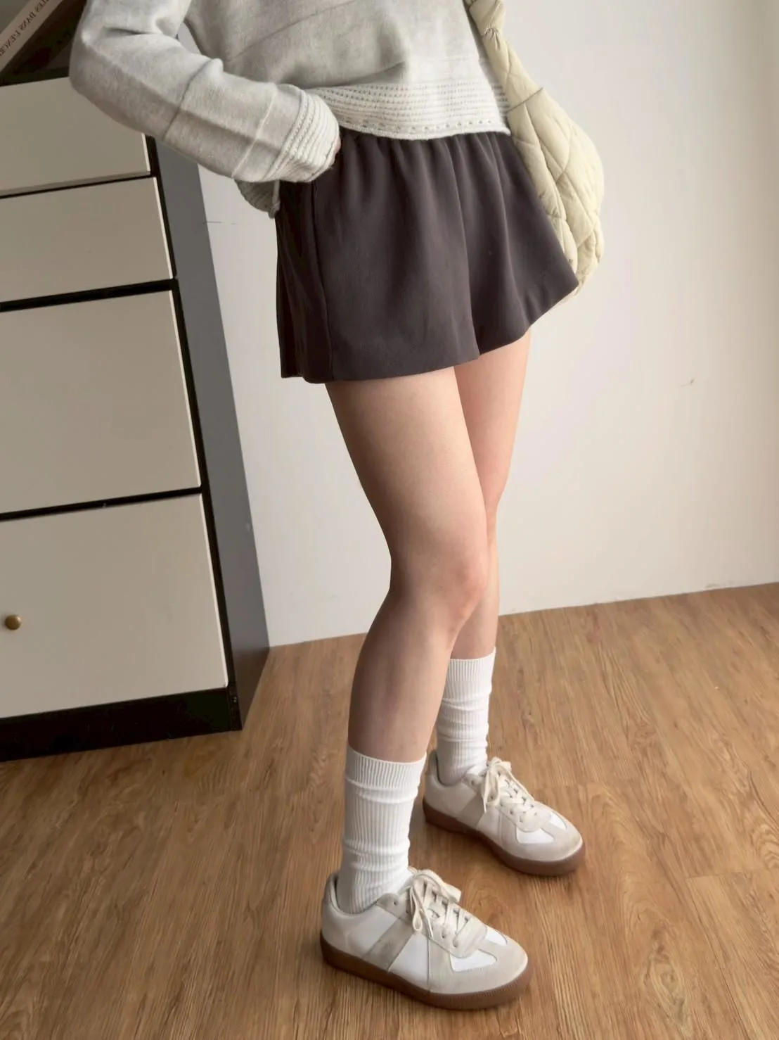 兔絨高腰短褲