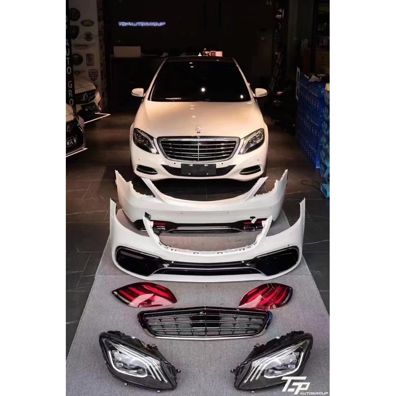 BENZ  W222 S級前期改後期大包圍 大燈 尾燈 全套件 素材 升級小改款S63/S65大包圍